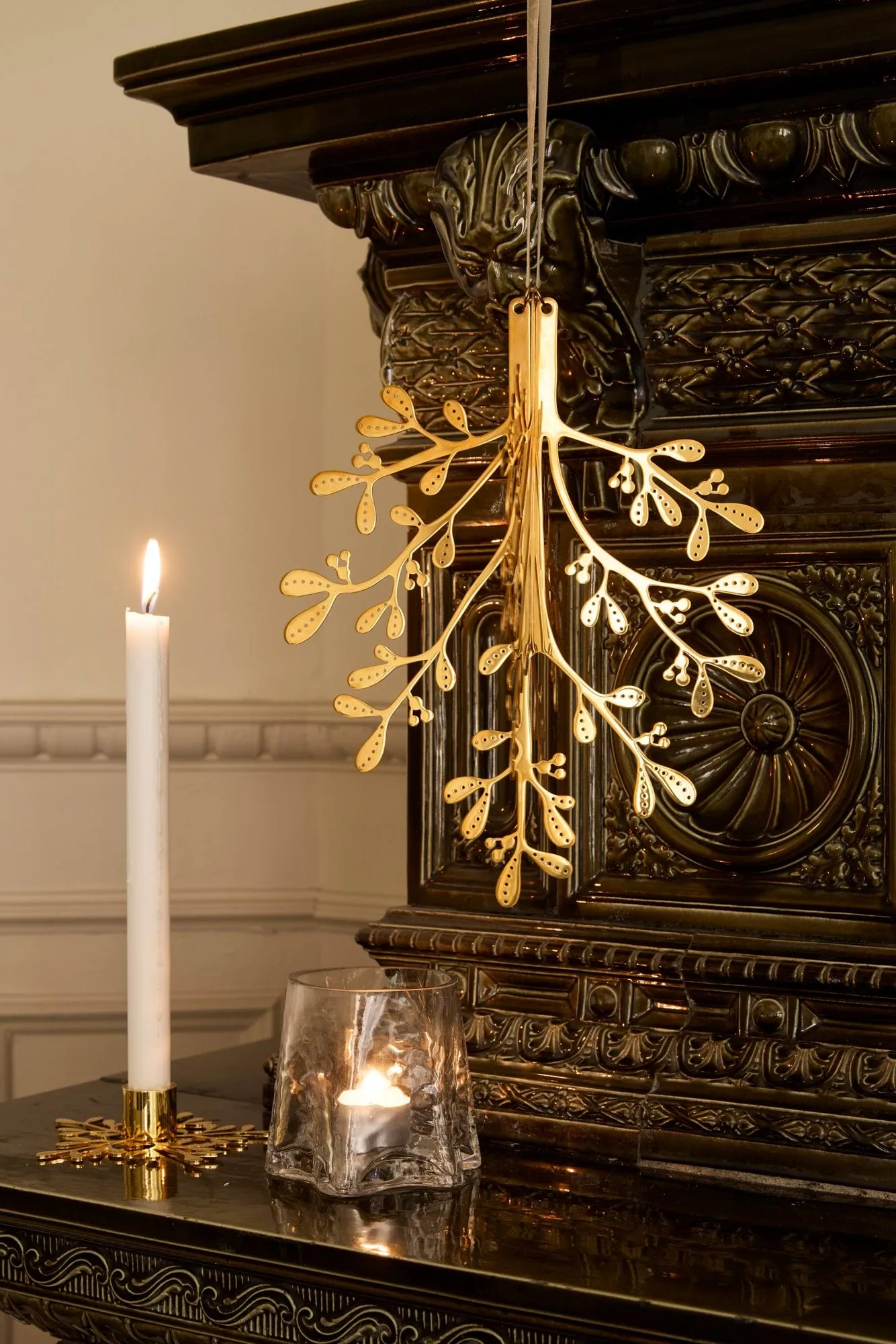 Mistletoe κρεμαστό στολίδι 2 τεμ., Ορείχαλκος, 29 εκ. Cooee Design