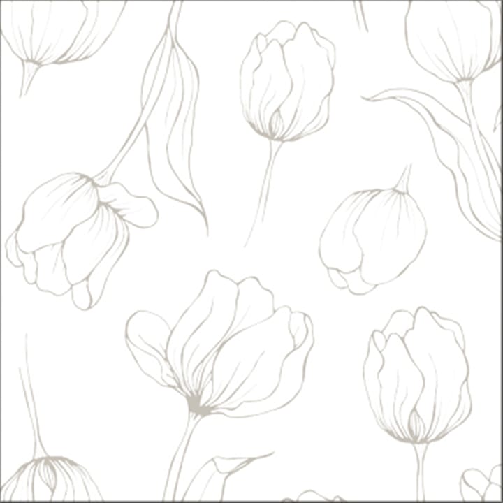 Tulipa πετσέτες 16x16 cm - Λευκό - Cooee Design