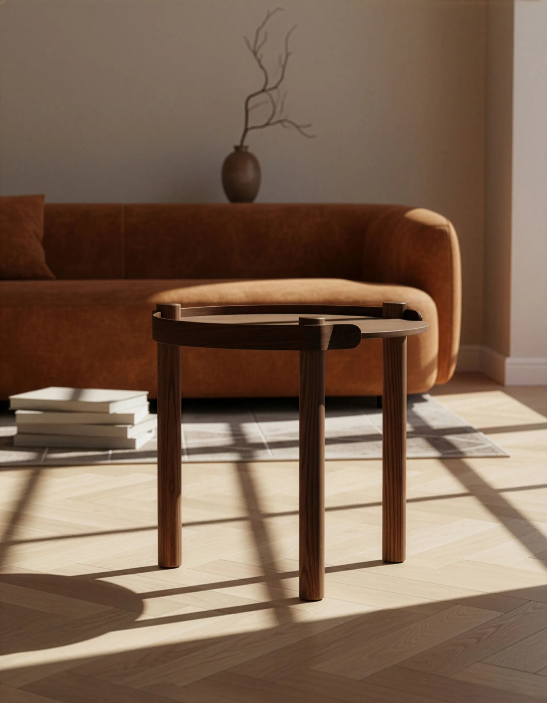 Woody τραπέζι Ø45 εκατοστά, Σκούρα βαμμένη δρυς Cooee Design