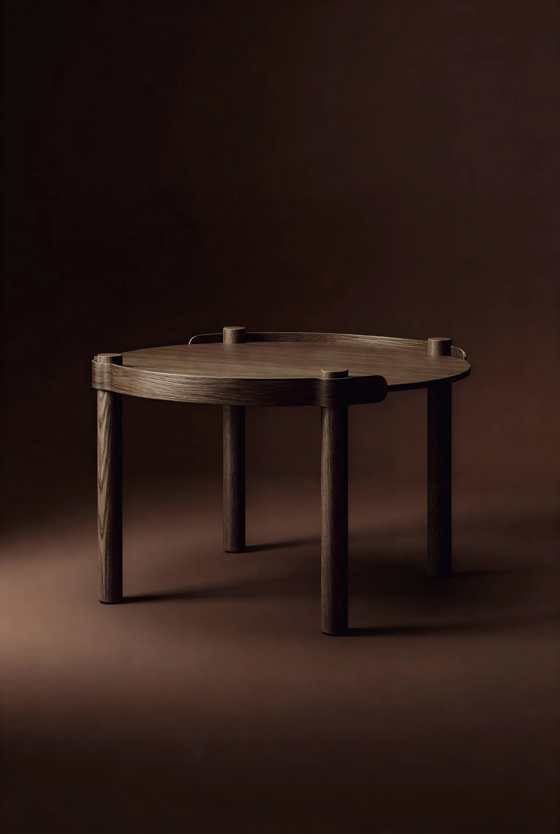 Woody τραπέζι Ø80 εκ., Σκούρα βαμμένη δρυς Cooee Design