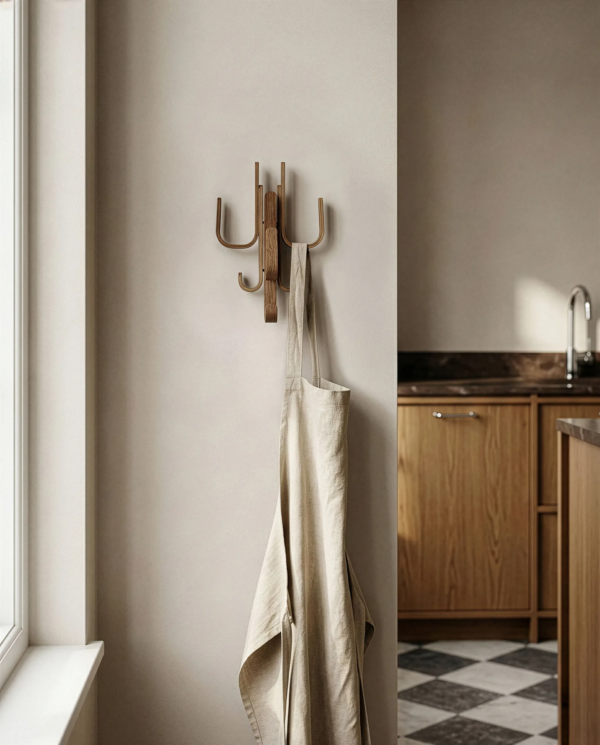 Woody hook Three, Σκούρα βαμμένη δρυς Cooee Design