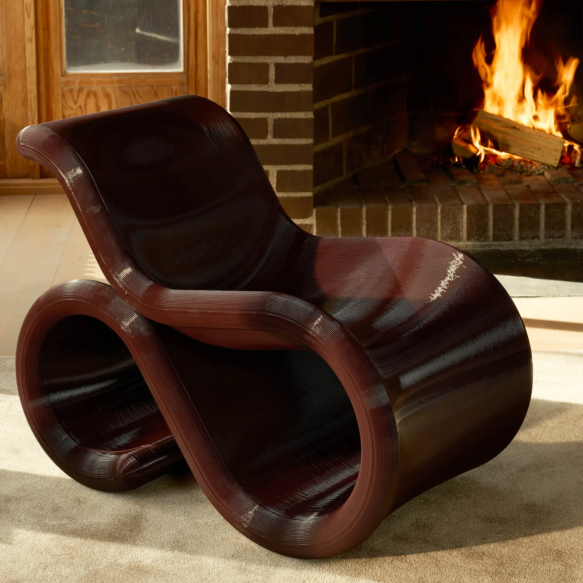 Éclair chair πολυθρόνα lounge, Κεράσι Crème Atelier