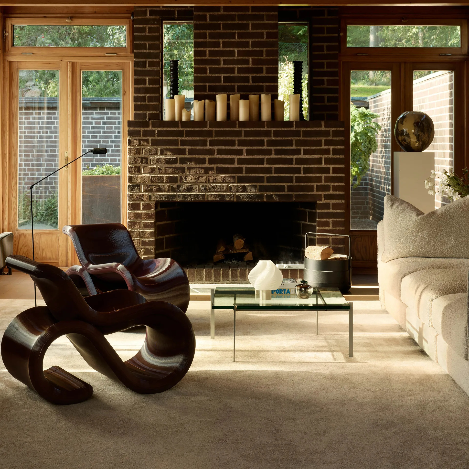 Éclair chair πολυθρόνα lounge, Κεράσι Crème Atelier