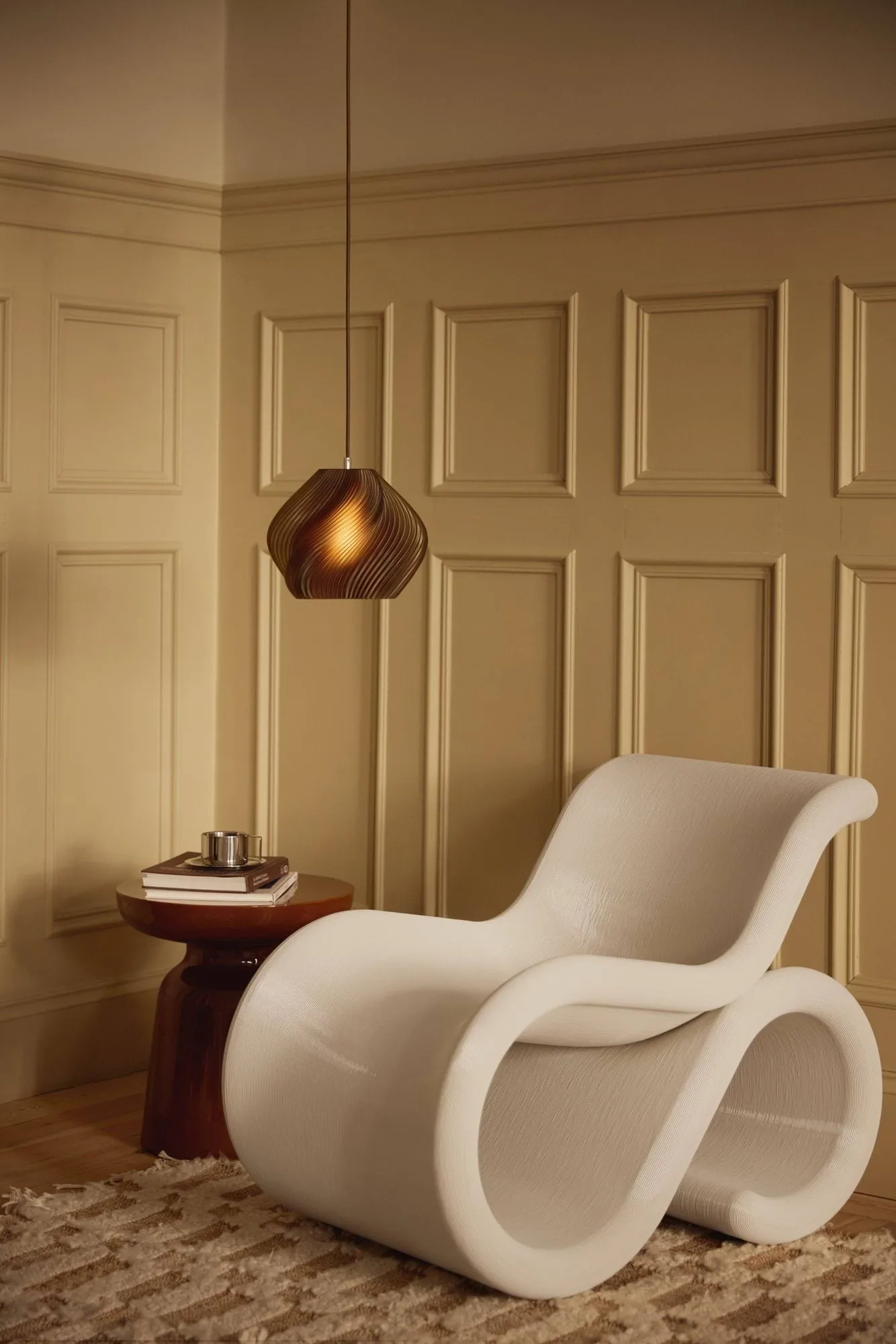 Soft Serve κρεμαστό φωτιστικό, Caramel-chrome, 01, 20 εκ. Crème Atelier