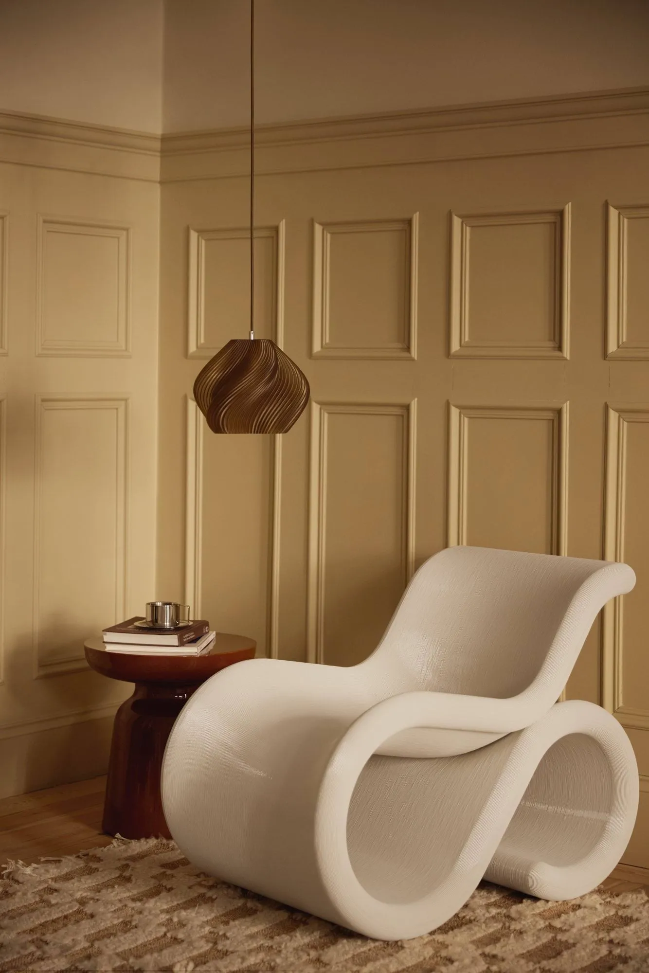 Soft Serve κρεμαστό φωτιστικό, Caramel-chrome, 01, 20 εκ. Crème Atelier