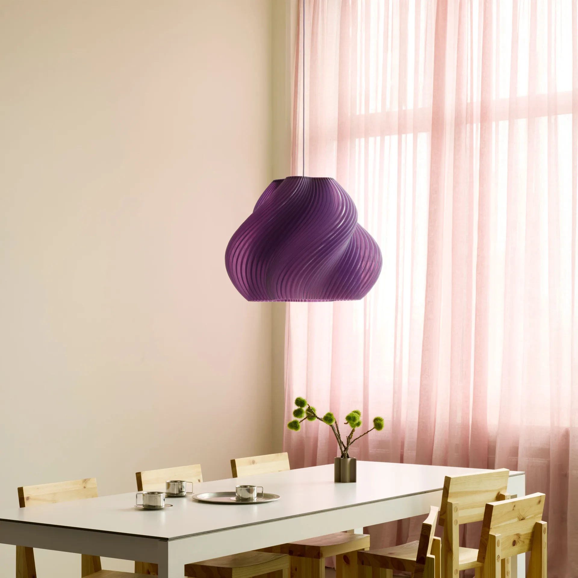 Soft Serve κρεμαστό φωτιστικό, Lavender sorbet-chrome, Mega, 60 εκ. Crème Atelier