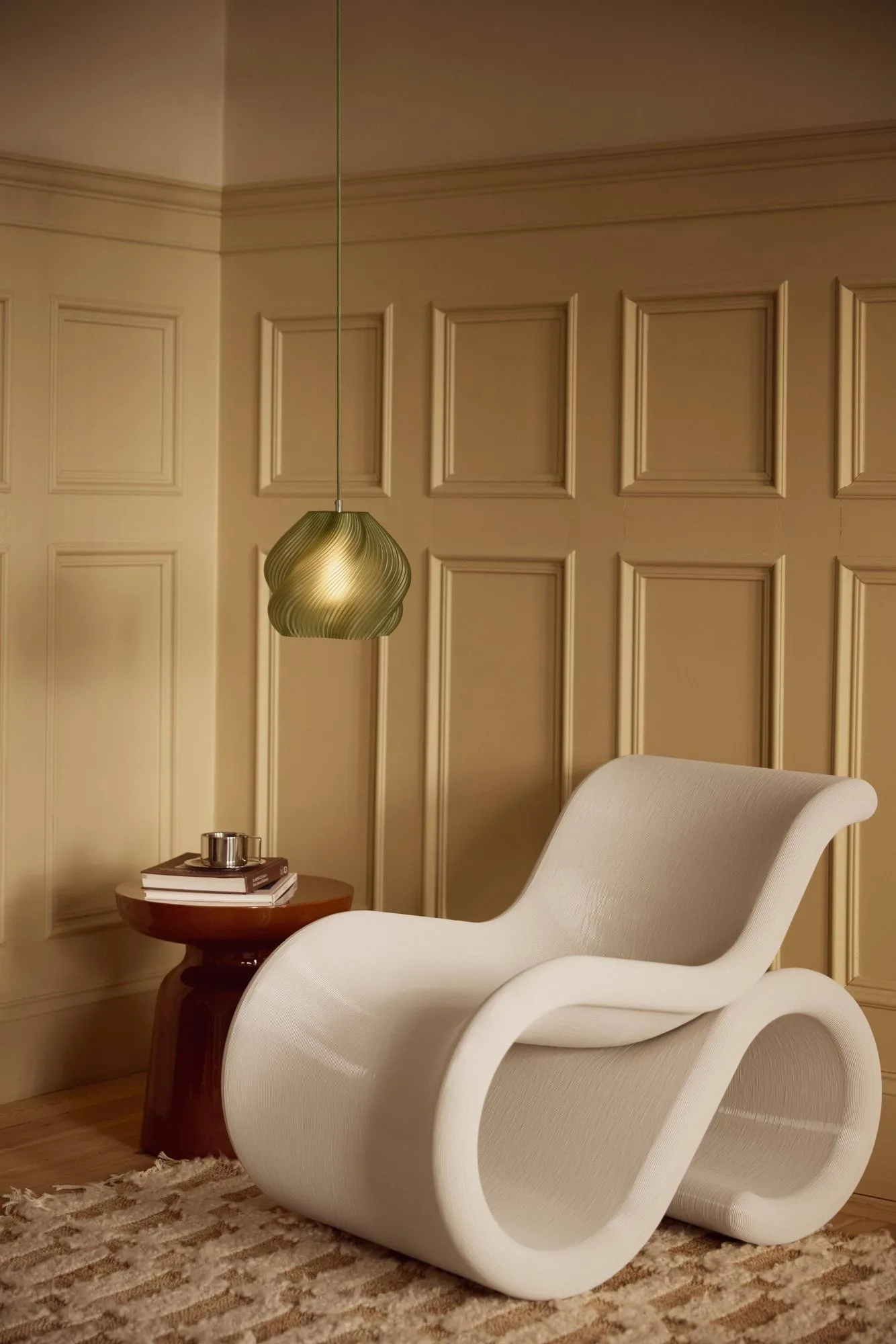 Soft Serve κρεμαστό φωτιστικό, Olive-chrome, 01, 20 εκ. Crème Atelier