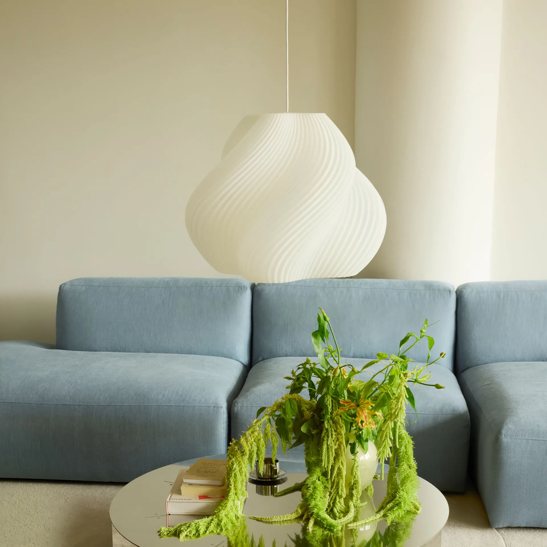 Soft Serve κρεμαστό φωτιστικό, White-chrome, Mega, 60 cm Crème Atelier