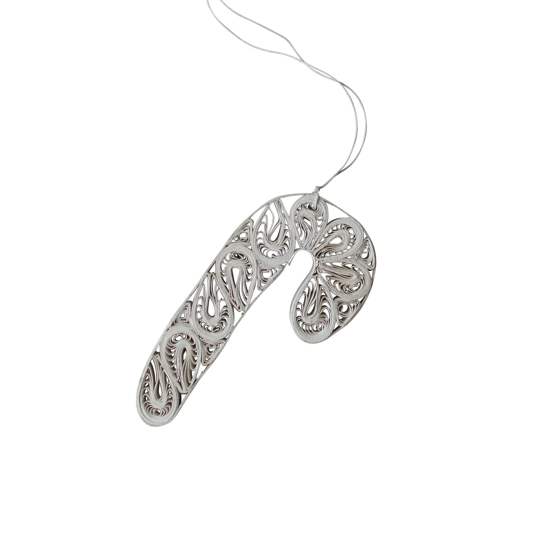 Χριστουγεννιάτικα στολίδια candy από χαρτί για το το δέντρο 7 cm, White DBKD