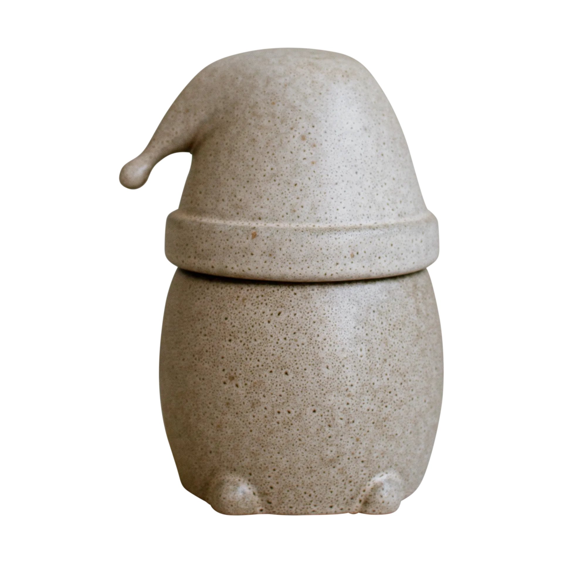 Βάζο με καπάκι μεγάλο Eating Santa, Beige DBKD