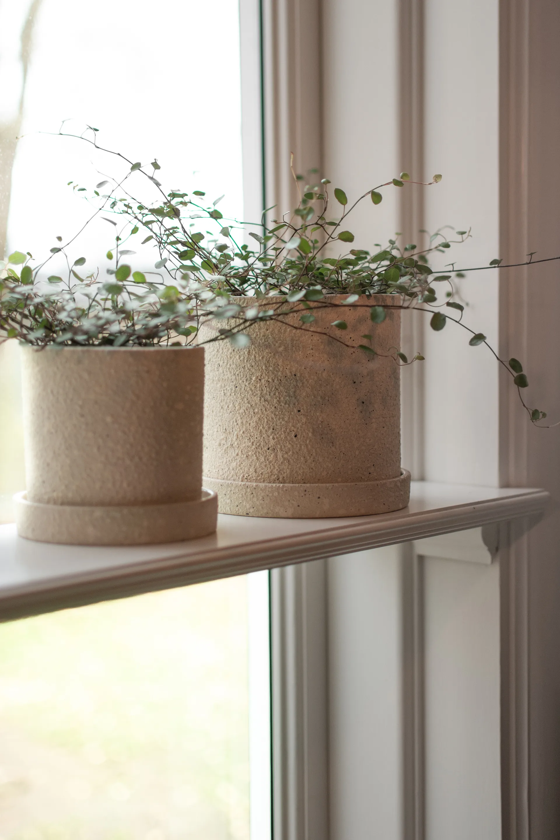 Grow γλάστρα Ø13 cm με πιατάκι, Creme structure DBKD