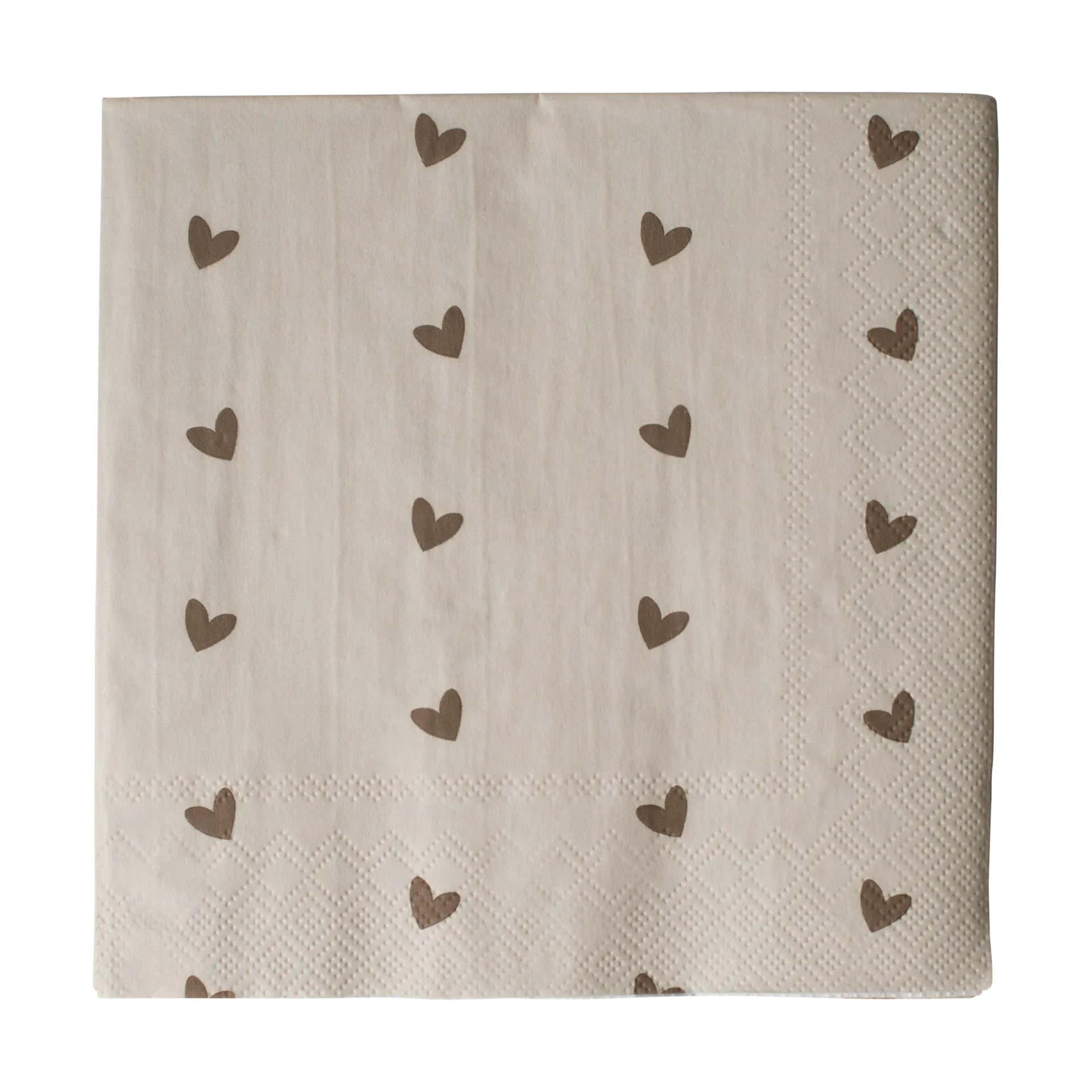Heart χαρτοπετσέτα 33x33 cm 20 τεμάχια, Brown-beige DBKD