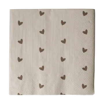 Heart χαρτοπετσέτα 33x33 cm 20 τεμάχια - Brown-beige - DBKD