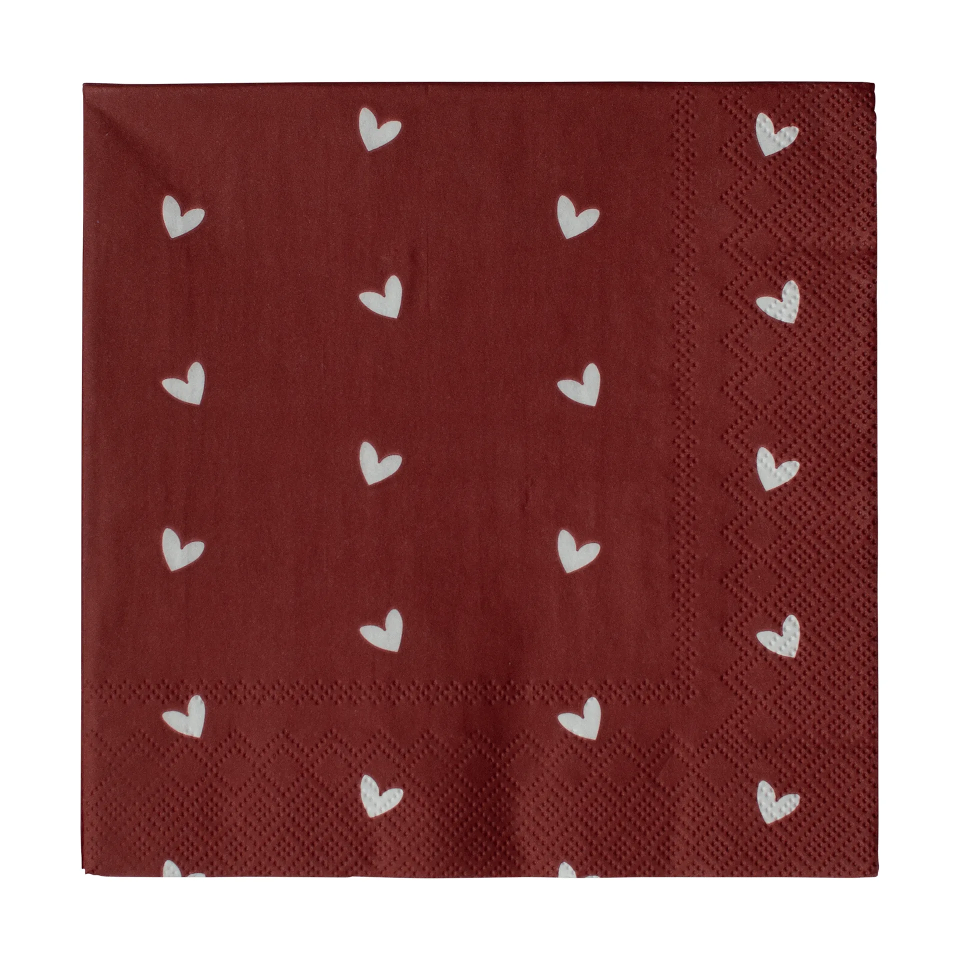 Heart χαρτοπετσέτα 33x33 cm 20 τεμάχια, Dark red DBKD