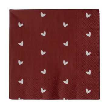 Heart χαρτοπετσέτα 33x33 cm 20 τεμάχια - Dark red - DBKD