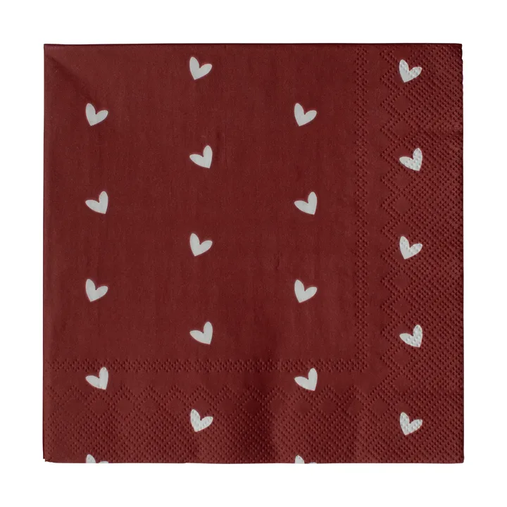 Heart χαρτοπετσέτα 33x33 cm 20 τεμάχια - Dark red - DBKD