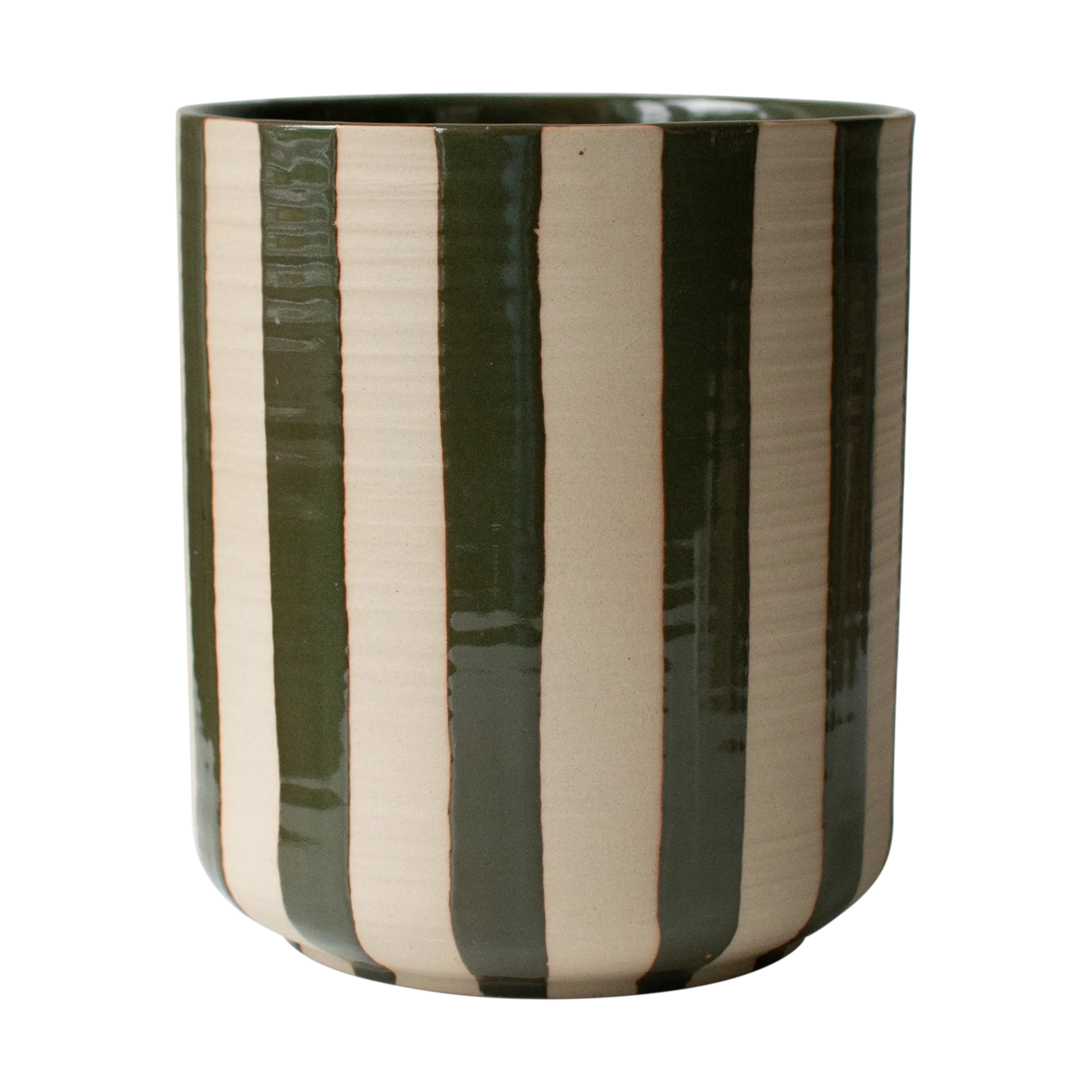 Line γλάστρα Ø14x16 cm, Stripe Green DBKD