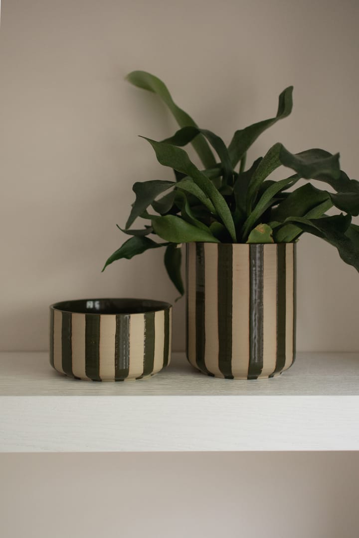 Line γλάστρα Ø14x16 cm, Stripe Green DBKD