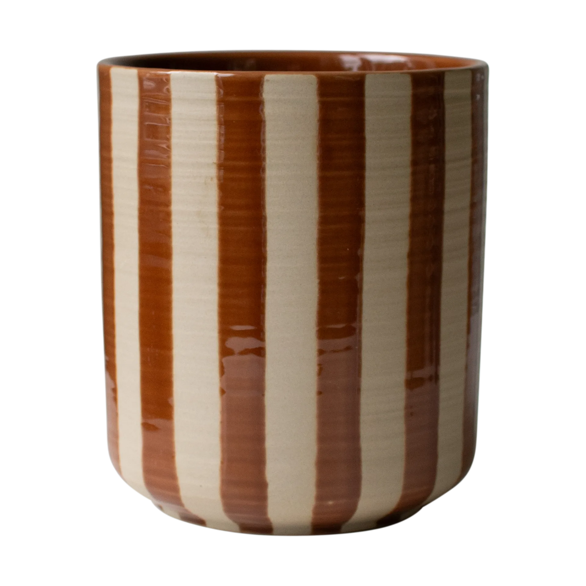 Line γλάστρα Ø14x16 cm, Stripe nougat DBKD