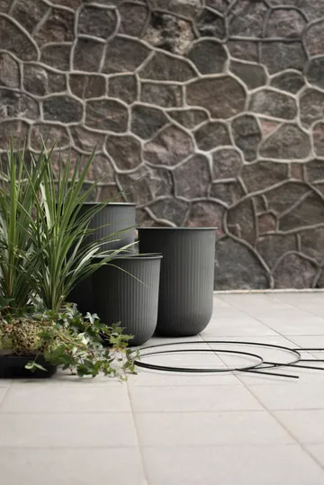 Κεραμικό γλαστράκι Out stripe 3 τεμαχίων - Black - DBKD