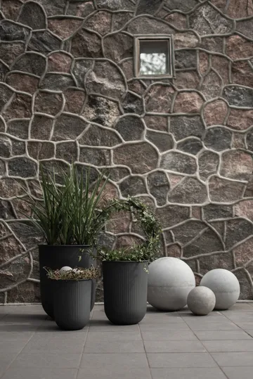 Κεραμικό γλαστράκι Out stripe 3 τεμαχίων - Black - DBKD