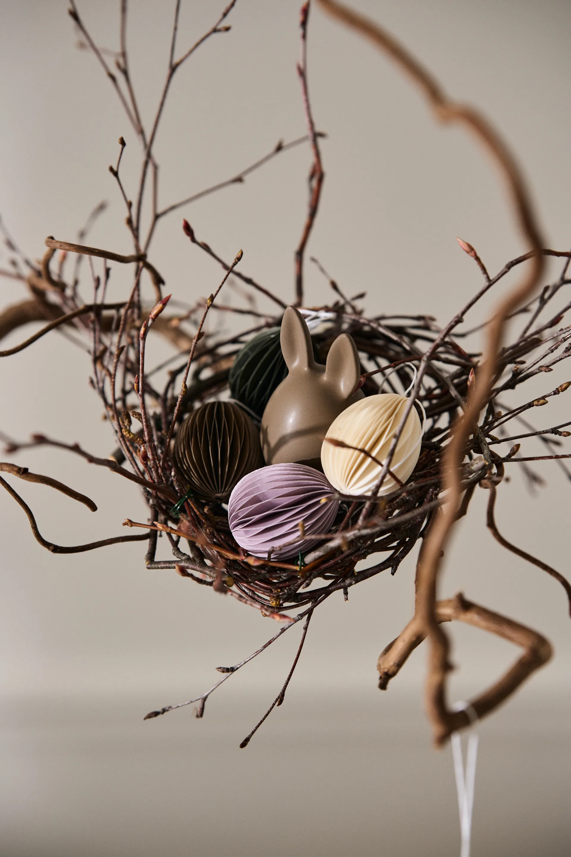 Ovoid πασχαλινό διακοσμητικό από χαρτί small 4 εκ., White DBKD