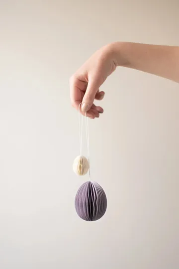 Ovoid πασχαλινό διακοσμητικό από χαρτί small 4 εκ. - White - DBKD