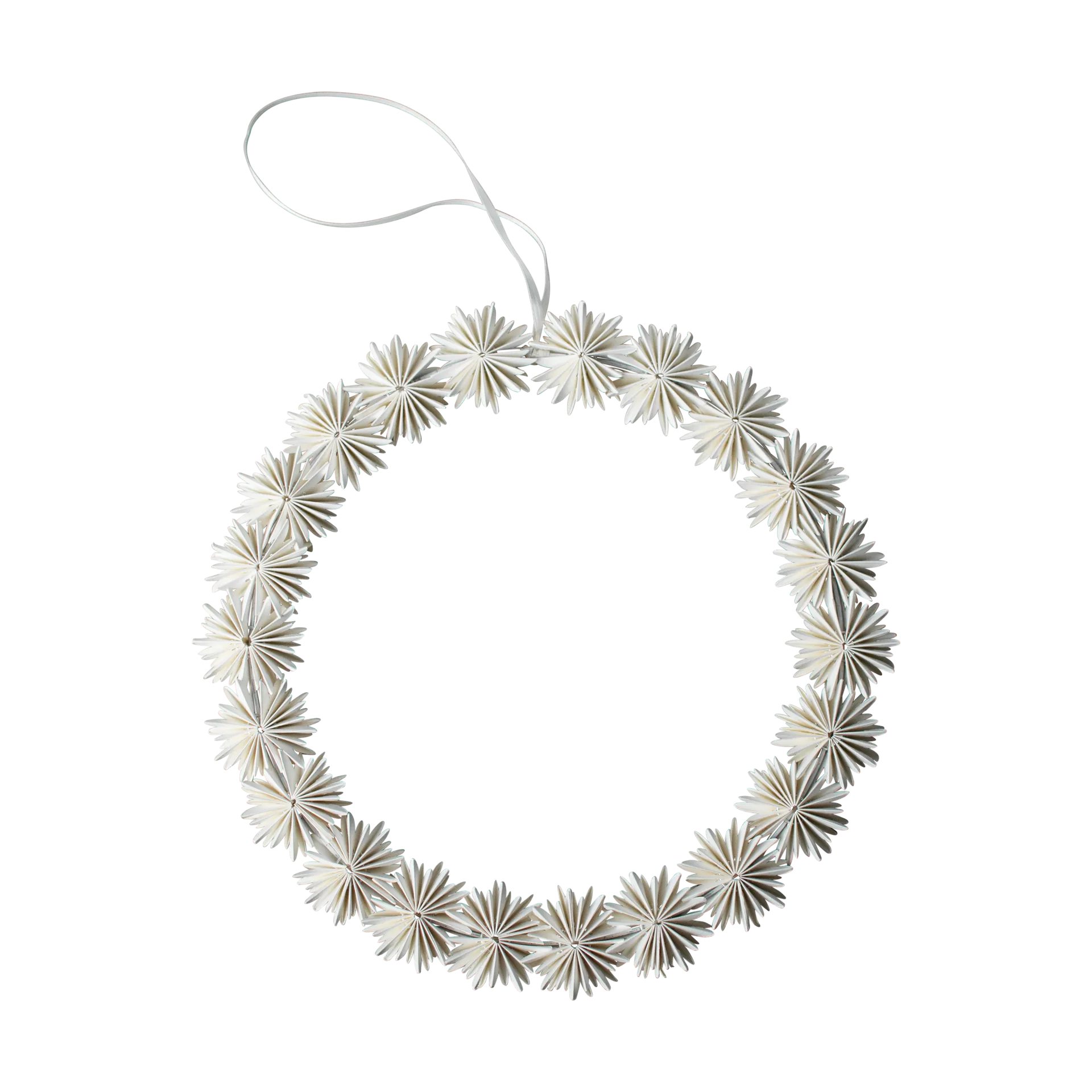 Χριστουγεννιάτικο κρεμαστό στεφάνι Paper flake, White DBKD