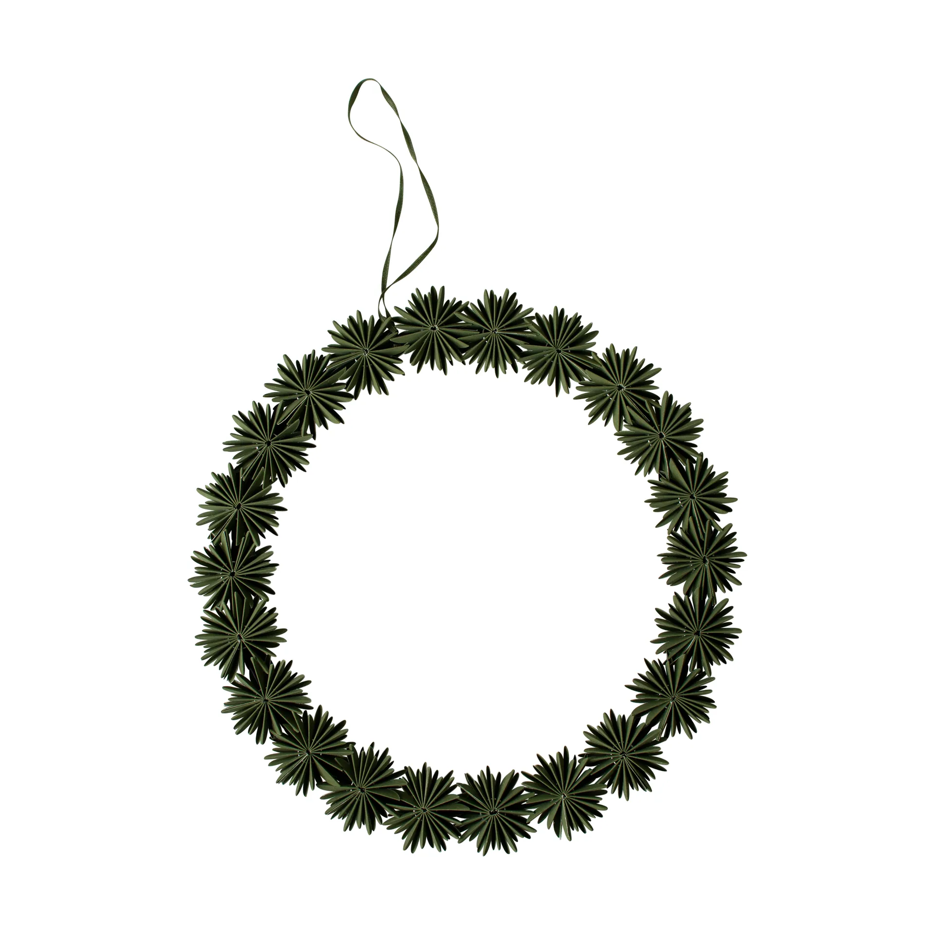 Paper flake wreath διακοσμητικό στεφάνι Ø35 cm, Green DBKD
