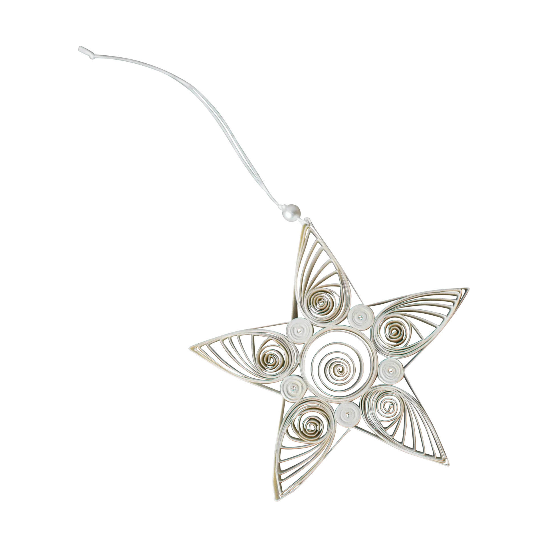 Paper star χριστουγεννιάτικο κρεμαστό αστέρι 10,5 cm, White DBKD
