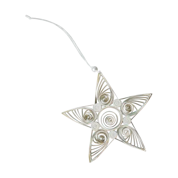Paper star χριστουγεννιάτικο κρεμαστό αστέρι 10,5 cm - White - DBKD