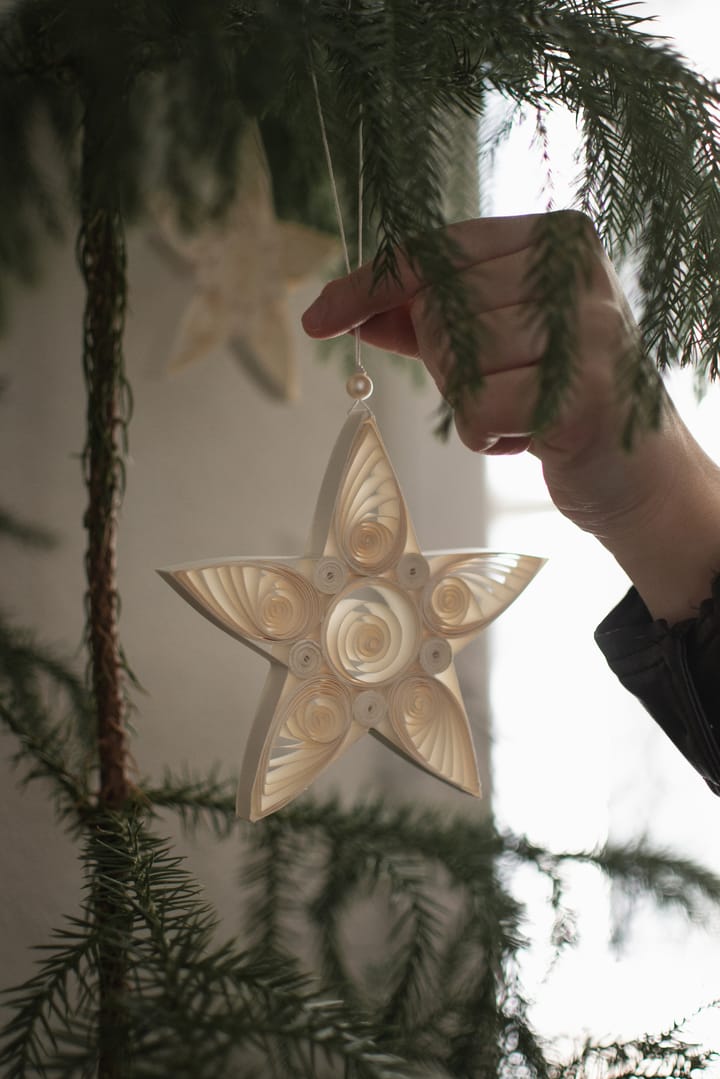 Paper star χριστουγεννιάτικο κρεμαστό αστέρι 10,5 cm, White DBKD
