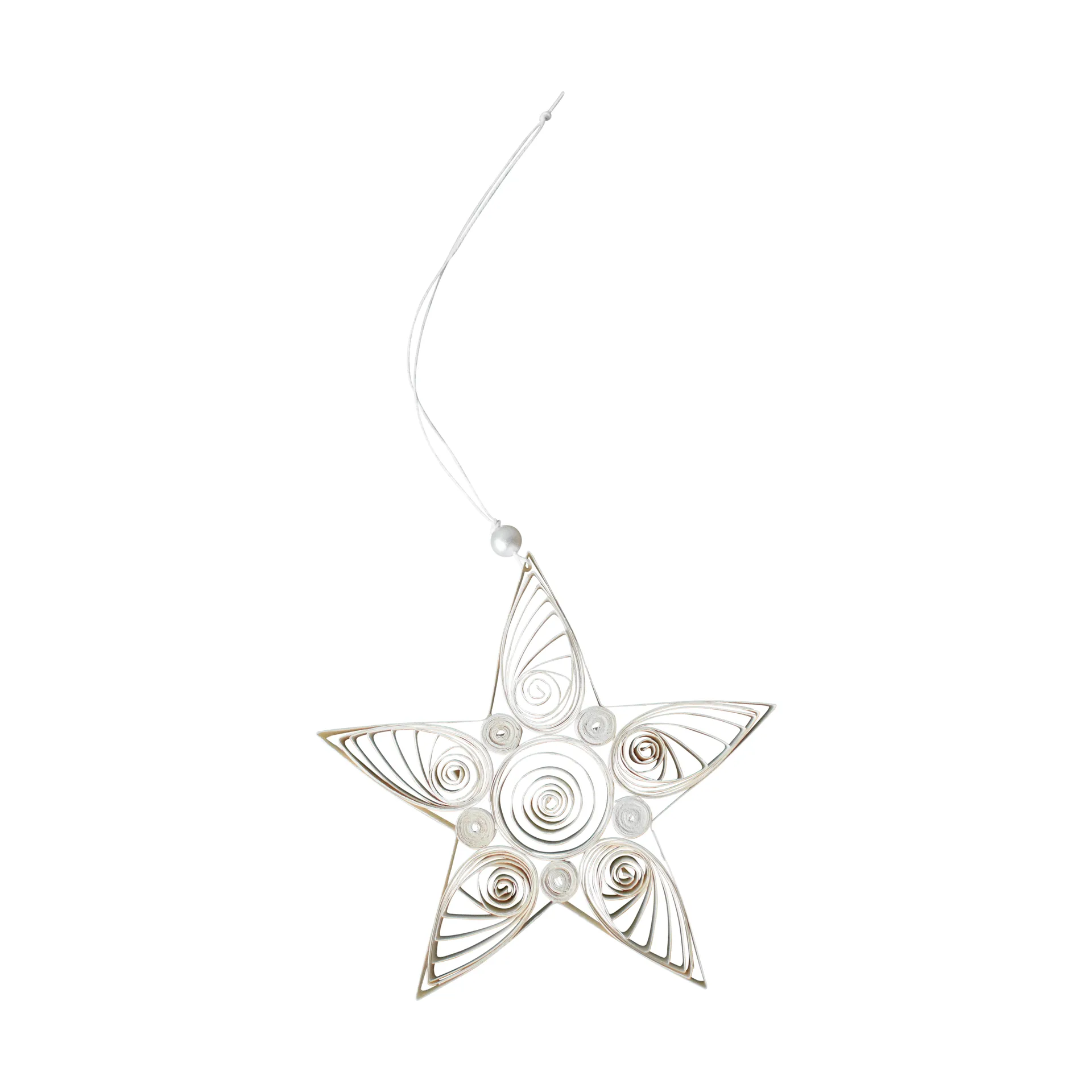 Paper star χριστουγεννιάτικο κρεμαστό αστέρι 13 cm, White DBKD