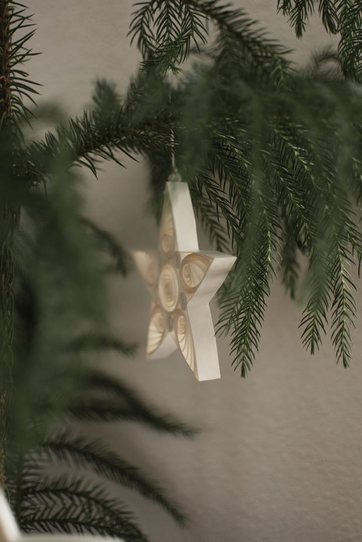 Paper star χριστουγεννιάτικο κρεμαστό αστέρι 13 cm, White DBKD