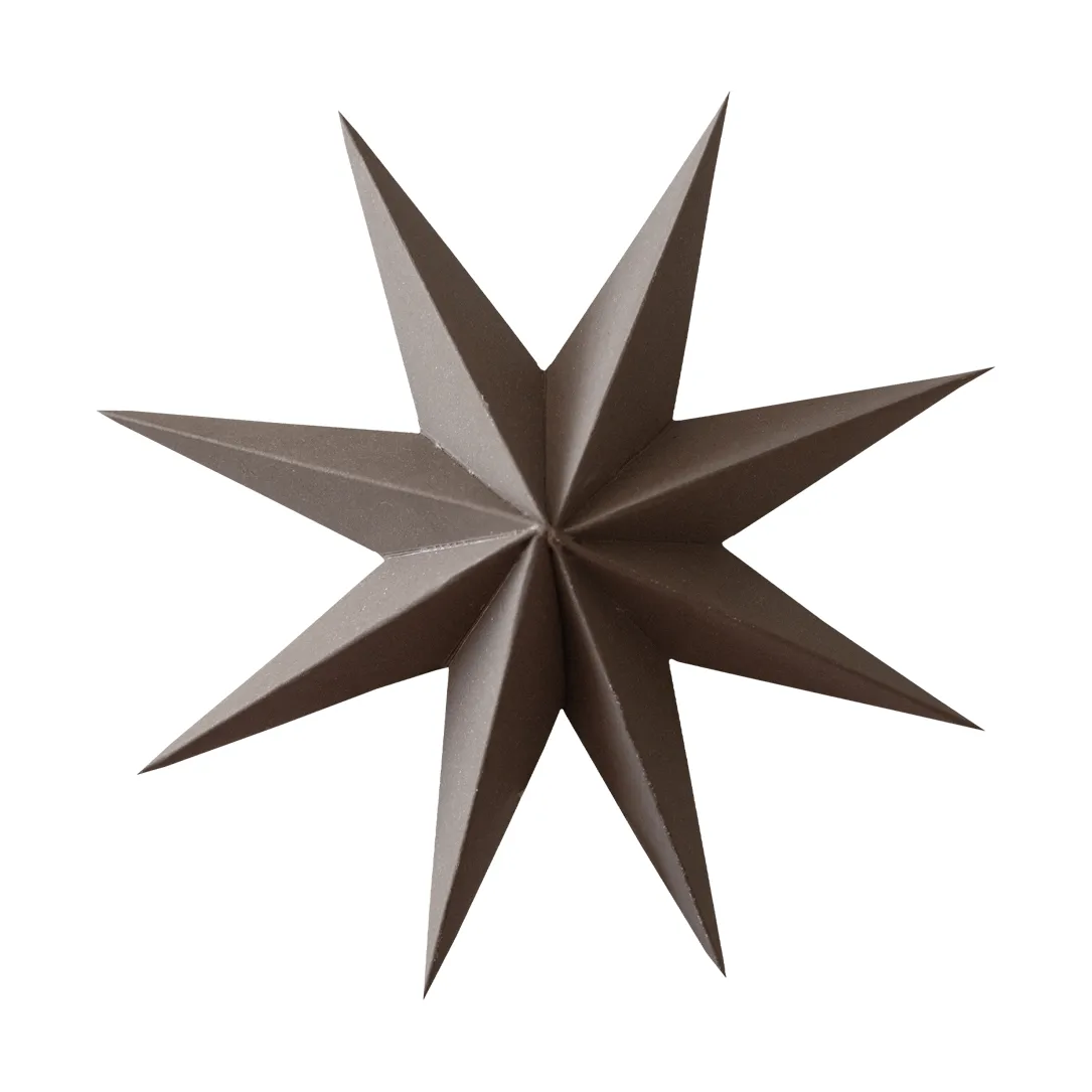 Paper winter star διακοσμητικό κρεμαστό, Brown, small, Ø9 εκ. DBKD