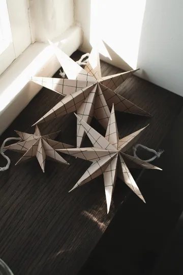 Paper winter star διακοσμητικό κρεμαστό - Square sand, medium, Ø14 εκ. - DBKD