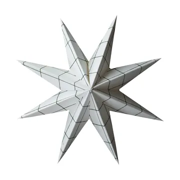 Paper winter star διακοσμητικό κρεμαστό - Square white, medium, Ø14 εκ. - DBKD