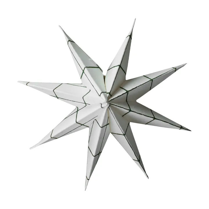 Paper winter star διακοσμητικό κρεμαστό - Square white, small, Ø9 εκ. - DBKD