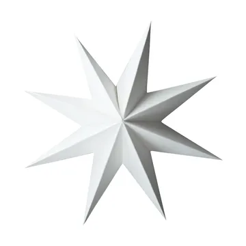 Paper winter star διακοσμητικό κρεμαστό - White, medium, Ø14 εκ. - DBKD