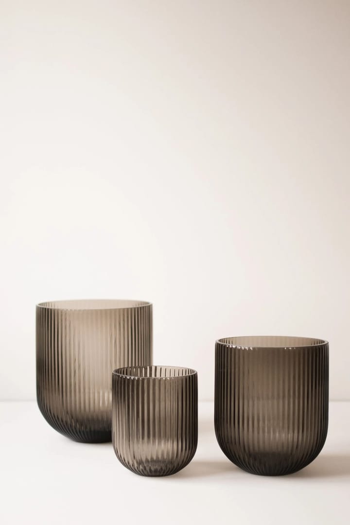 Simple Stripe γυάλινο βάζο καφέ, Μικρός DBKD