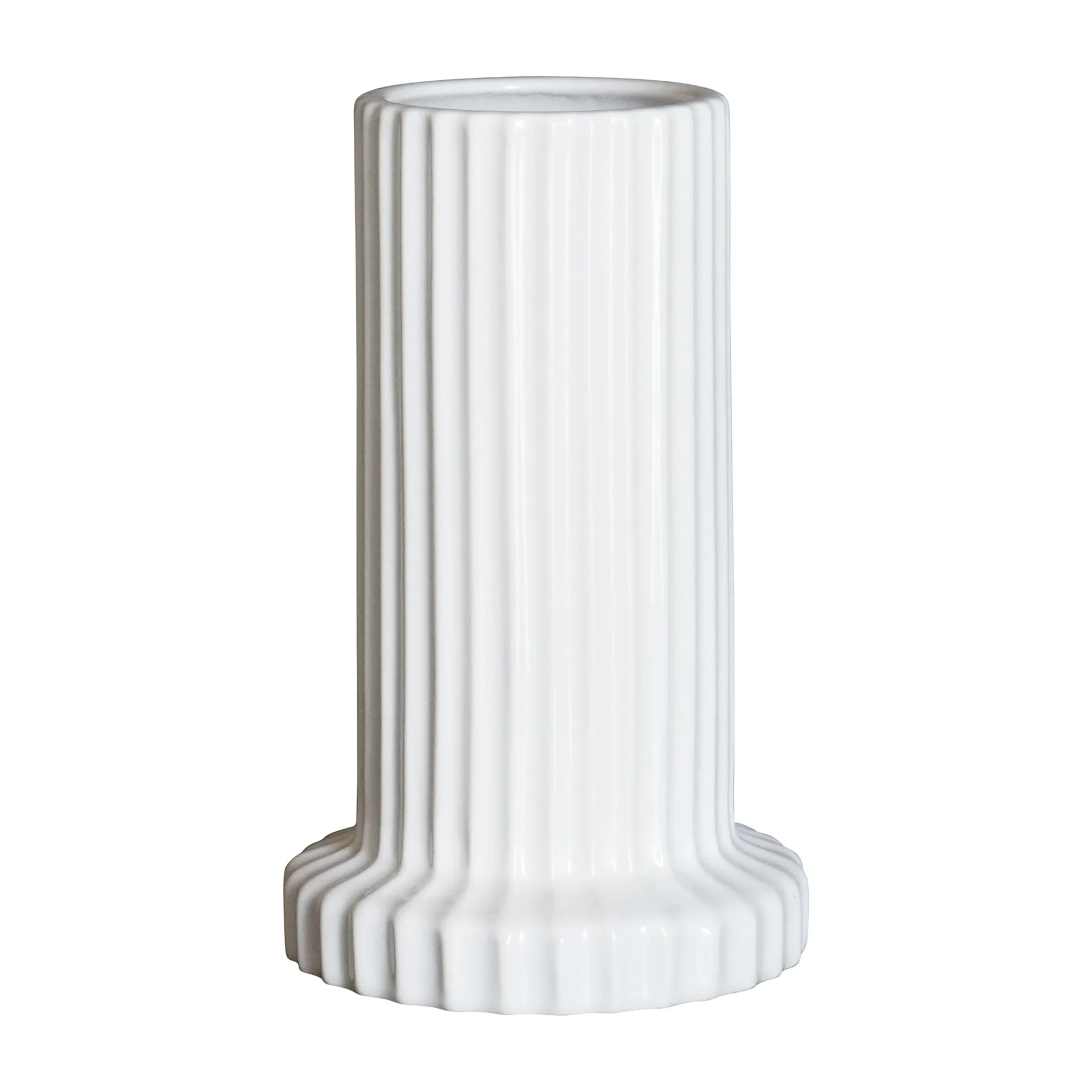 Stripe βάζο 18 cm, Γυαλιστερό λευκό DBKD