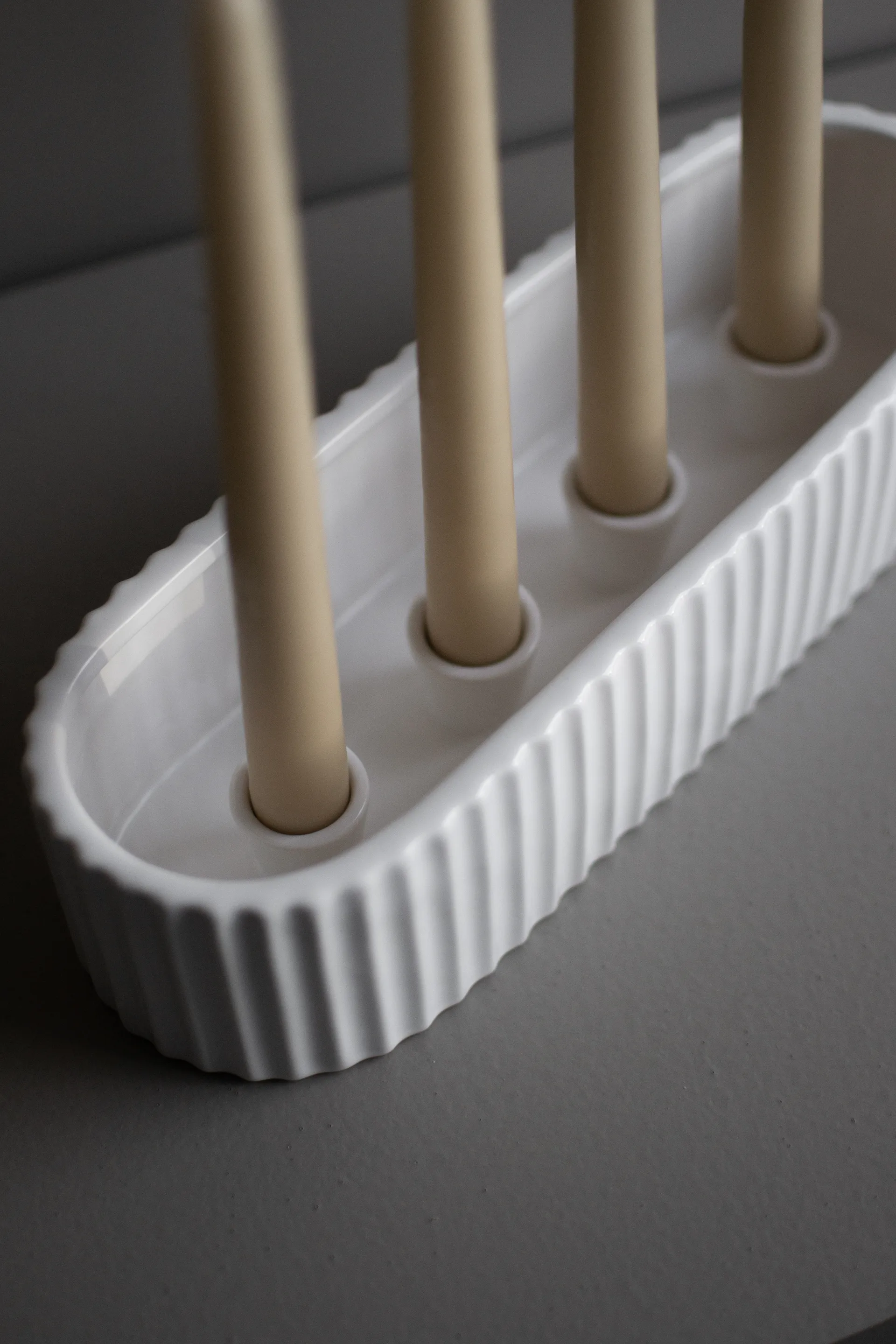 Χριστουγεννιάτικο κερί Stripe 30 εκ, Shiny white DBKD