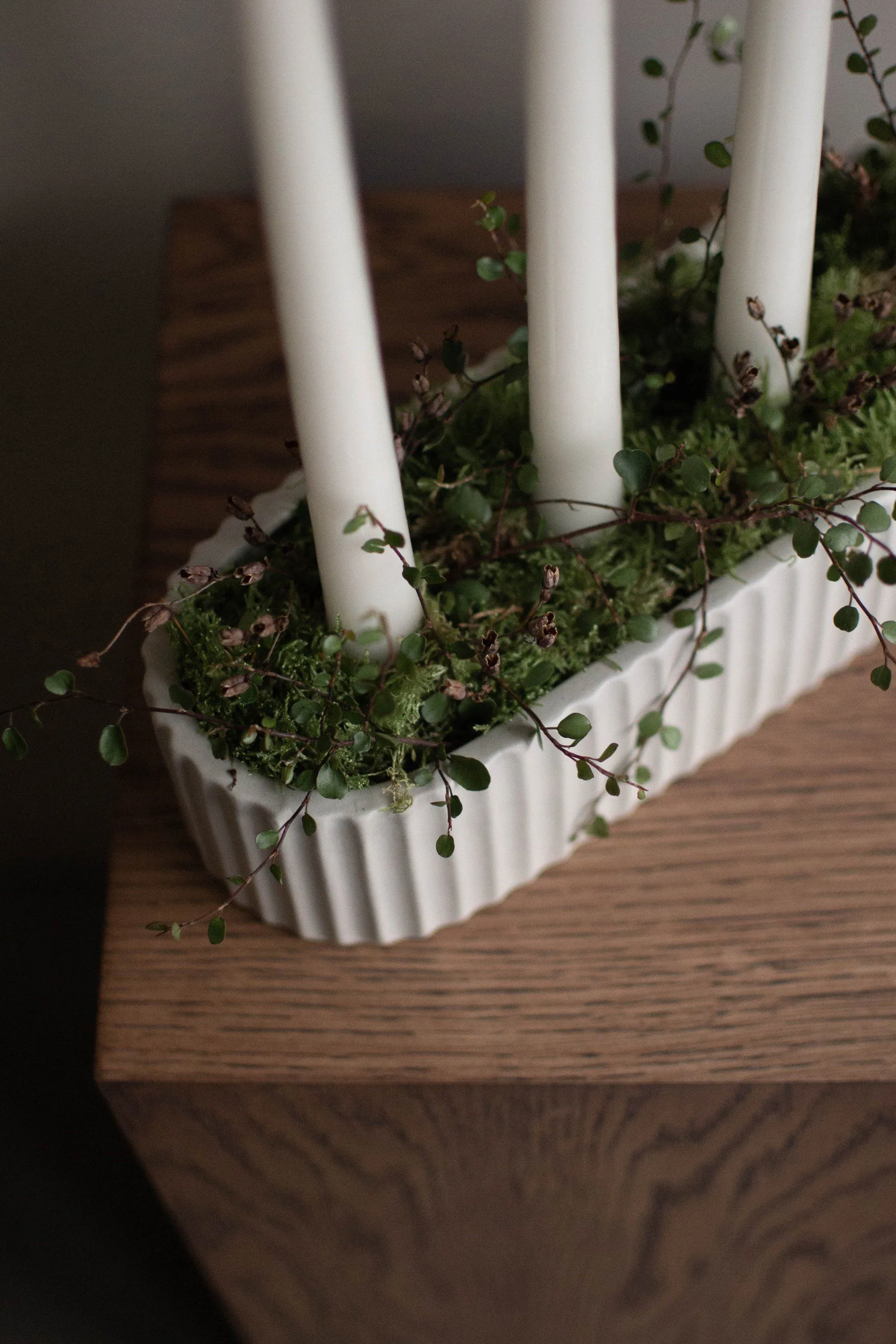 Χριστουγεννιάτικο κερί Stripe 30 εκ, Shiny white DBKD