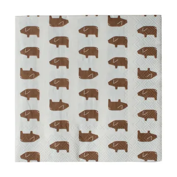 Swedish pig χαρτοπετσέτα 33x33 εκ. 20-pack - Brown - DBKD