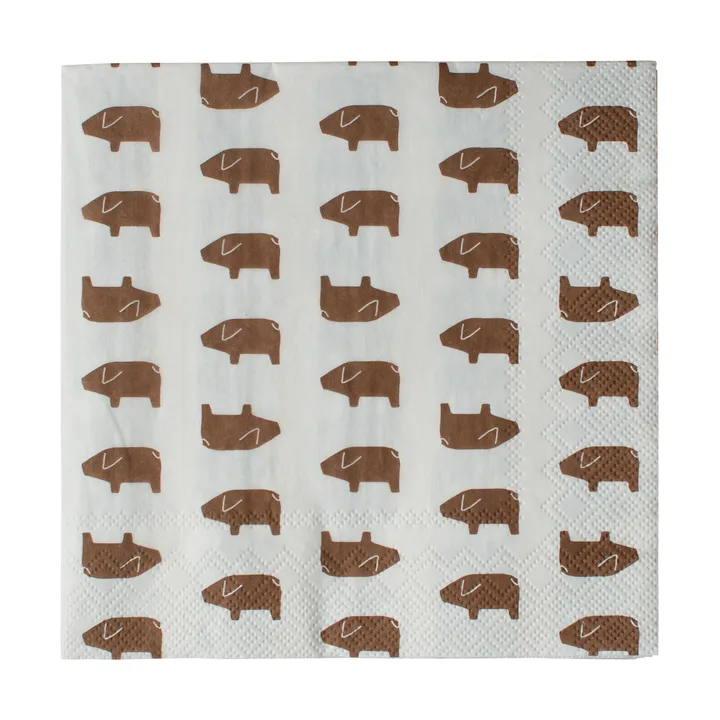 Swedish pig χαρτοπετσέτα 33x33 εκ. 20-pack - Brown - DBKD