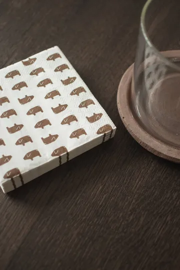 Swedish pig χαρτοπετσέτα 33x33 εκ. 20-pack - Brown - DBKD