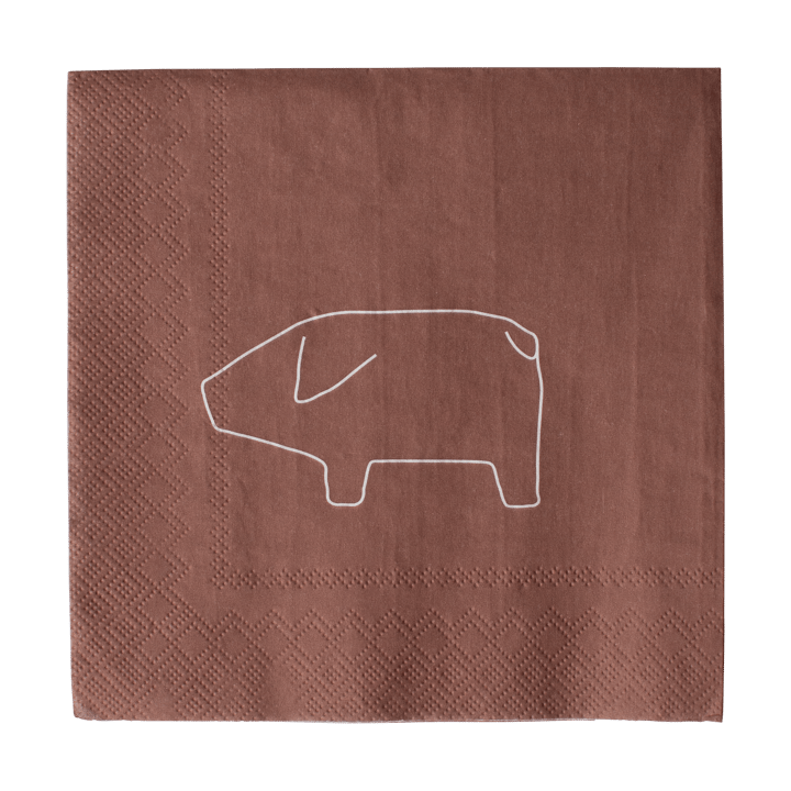 Swedish pig χαρτοπετσέτα 33x33 εκ. 20-pack - Red - DBKD