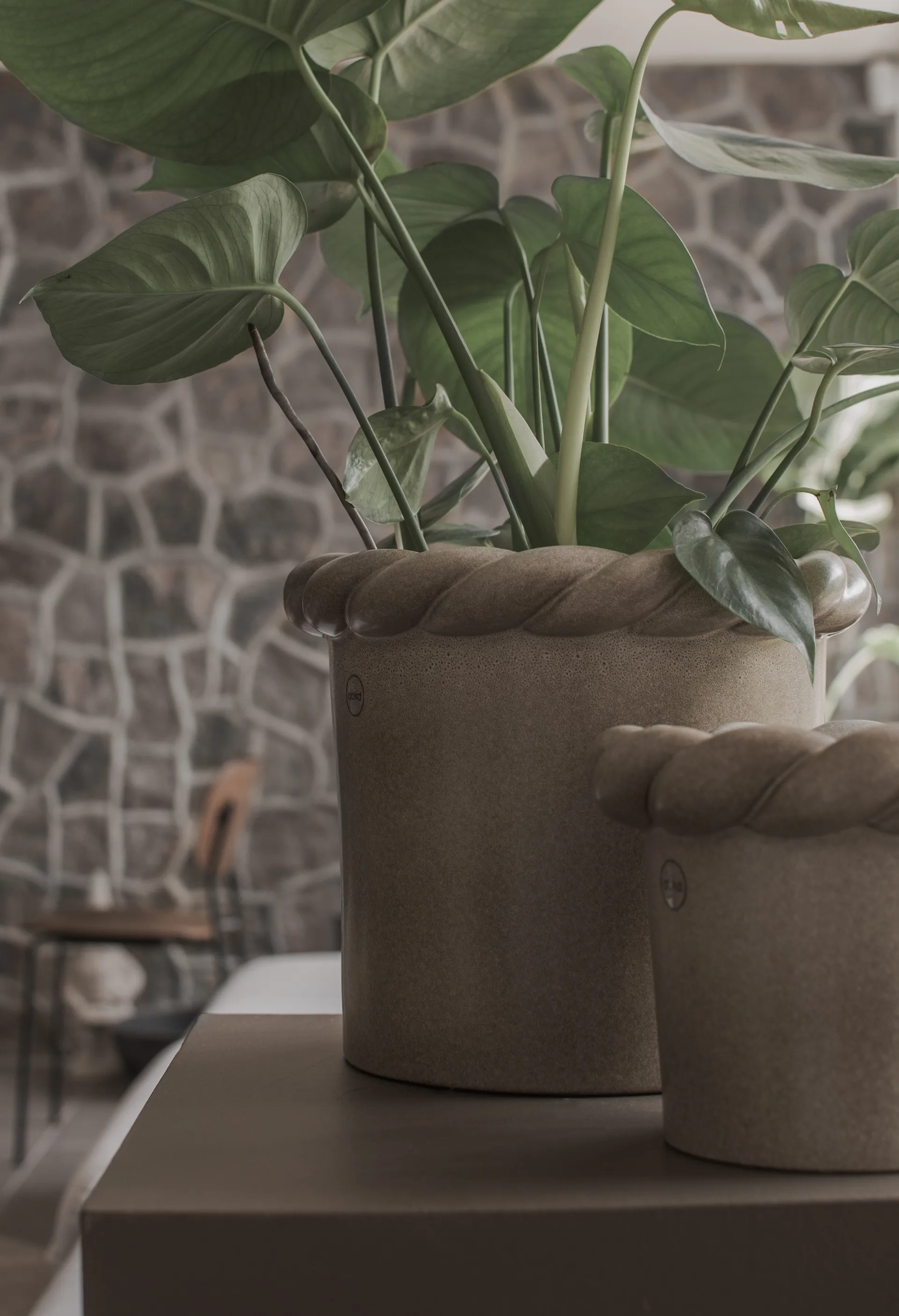 Γλάστρα λουλουδιών Twine 22 εκ, Beige DBKD