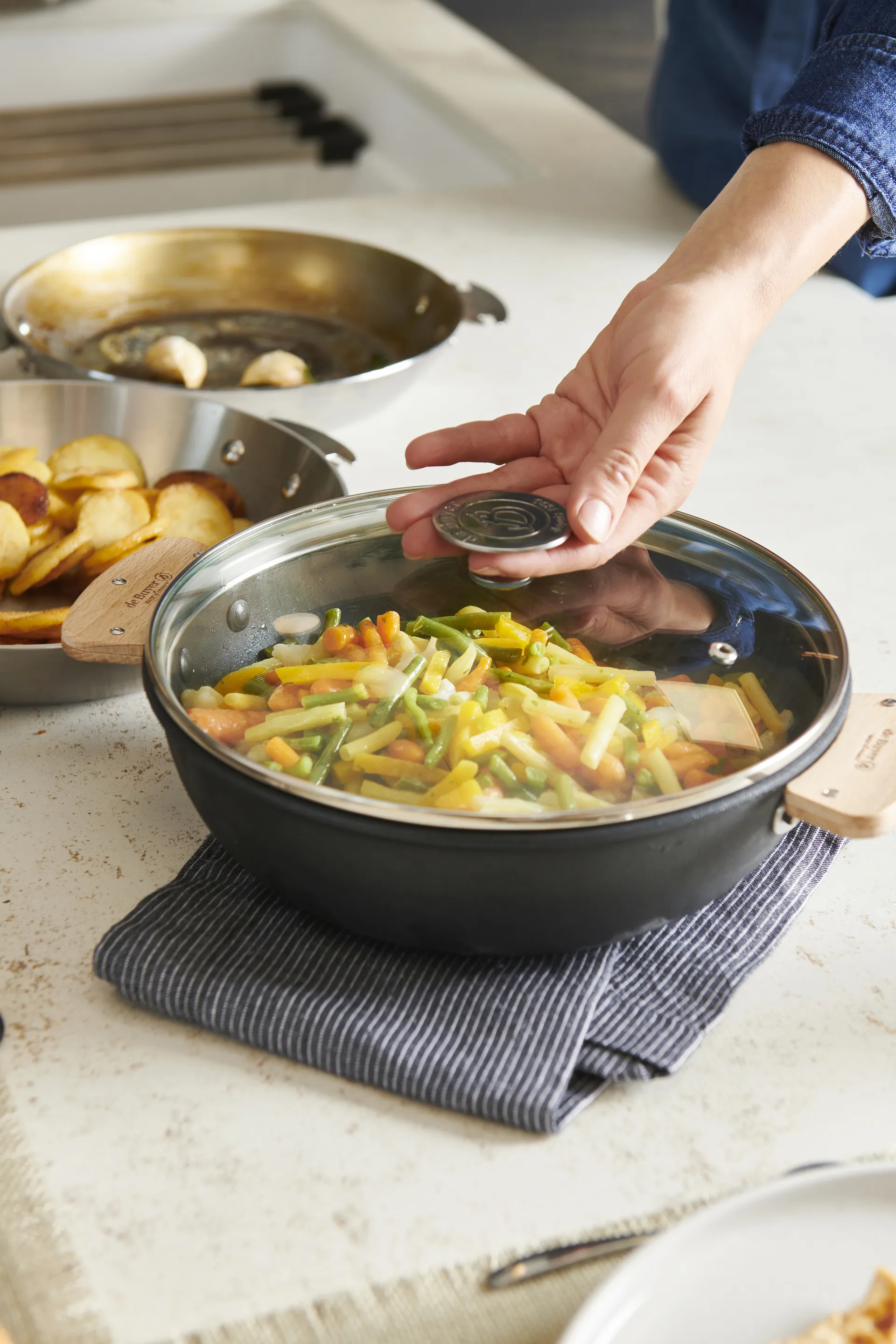 Alchimy γυάλινο καπάκι βαθύς δακτύλιος, Ø18 εκ. De Buyer