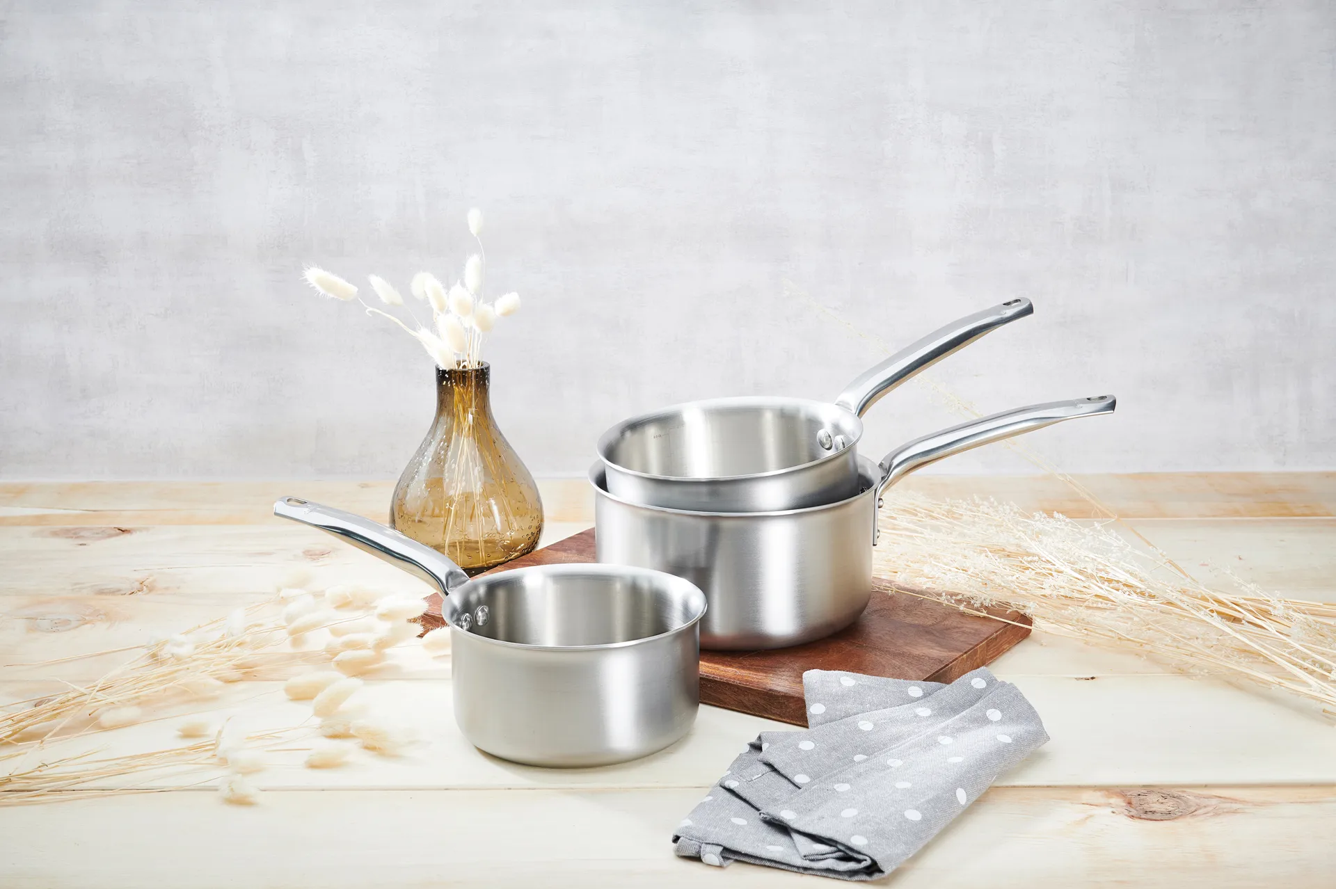 de Buyer Alchimy σετ κατσαρολών 3 κομμάτια, Ανοξείδωτο ατσάλι De Buyer